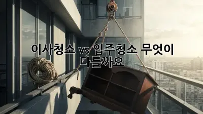 이사청소 vs 입주청소: 무엇이 다를까요?